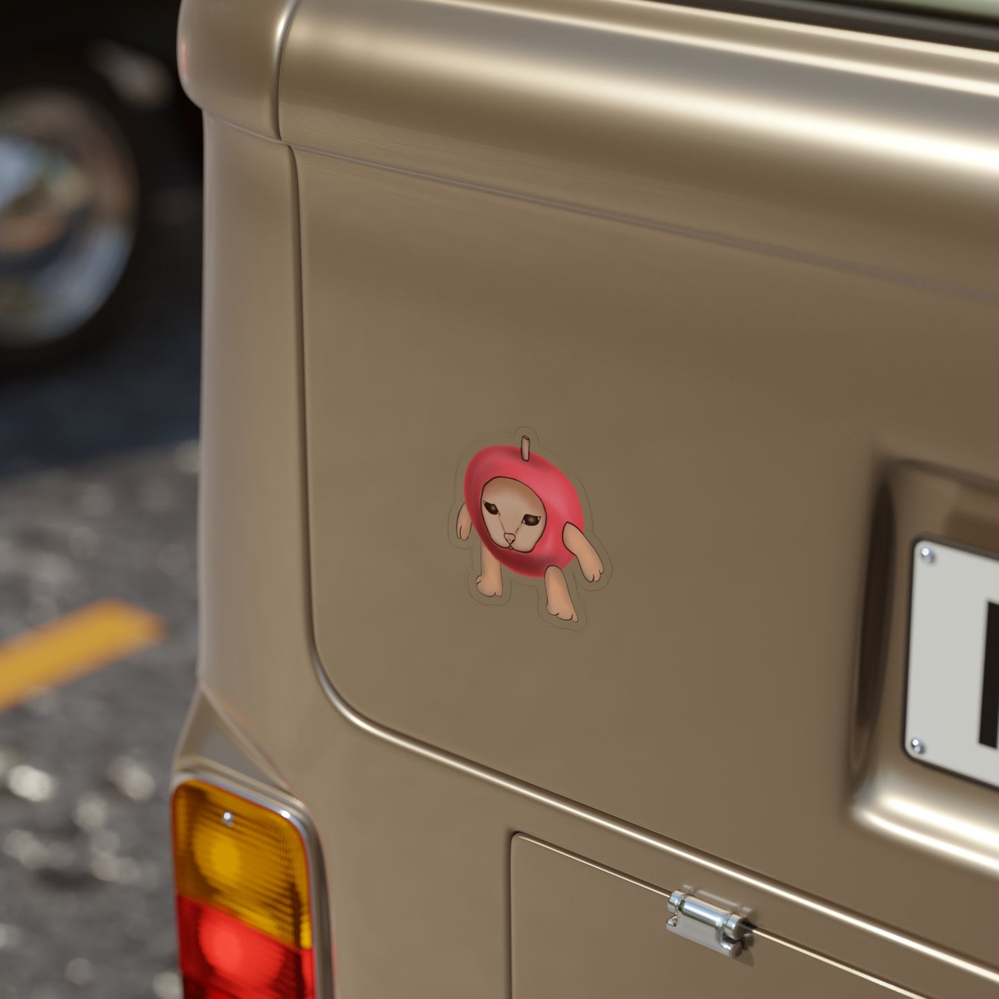 Capple transparent Outdoor Stickers, Die-Cut, 1pcs