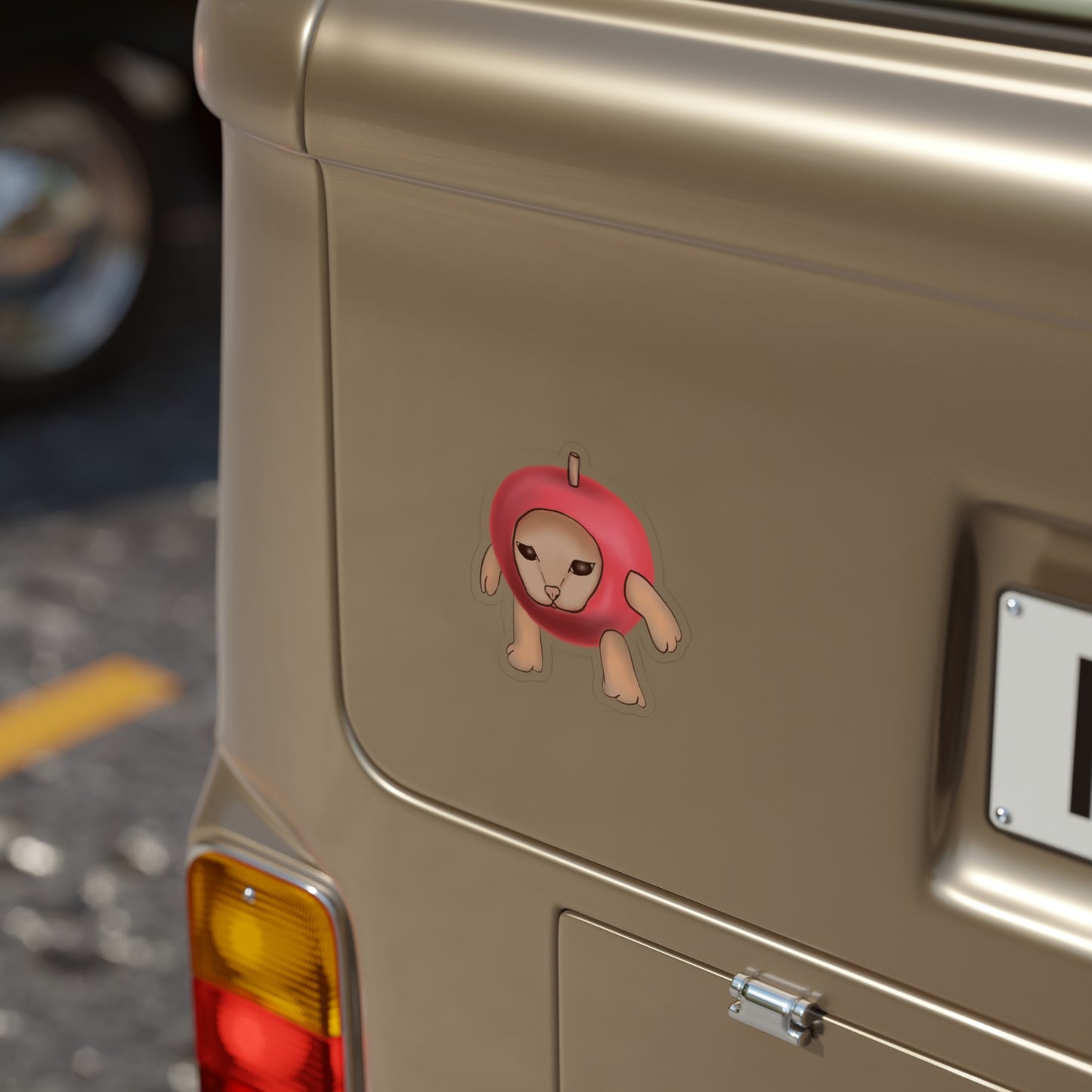 Capple transparent Outdoor Stickers, Die-Cut, 1pcs